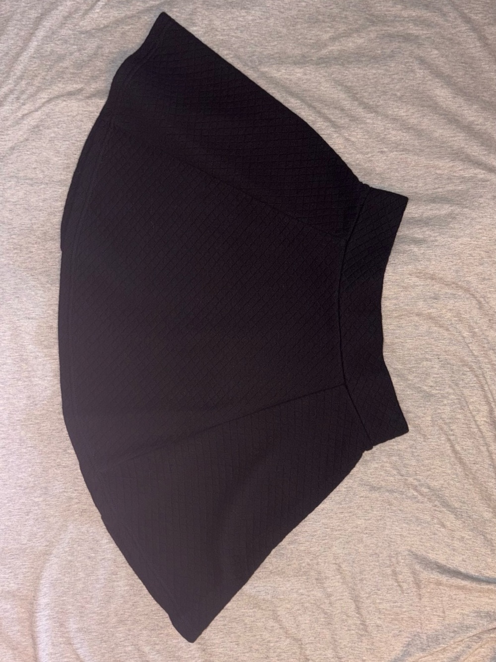 Black Textured Circle Skater Skirt